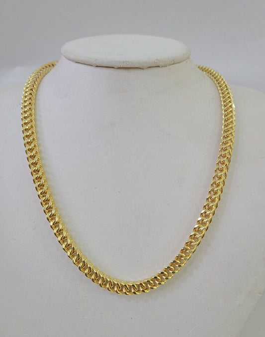 Real 10k Franco Chain Yellow gold 5mm 24inch Necklace lobster lock 10kt