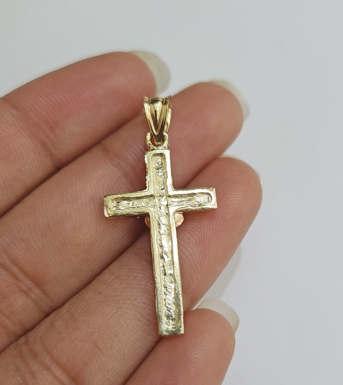 10k Gold Chain Miami Cuban Jesus Cross Charm Pendant Set 4mm 18"28" Necklace