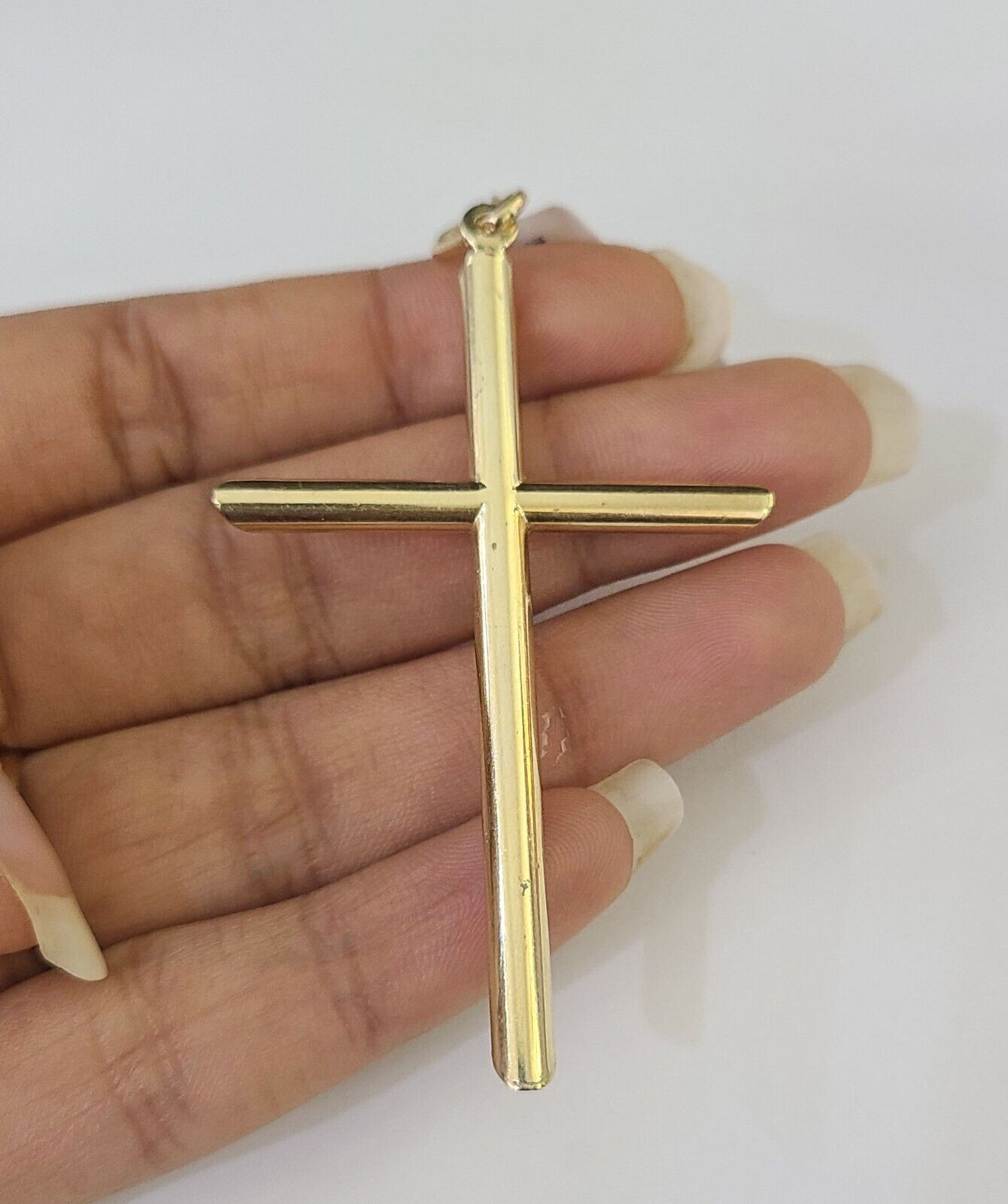 10K Gold Franco Chain Jesus Cross Charm Pendant 20-26 inches 2.5mm REAL Yellow