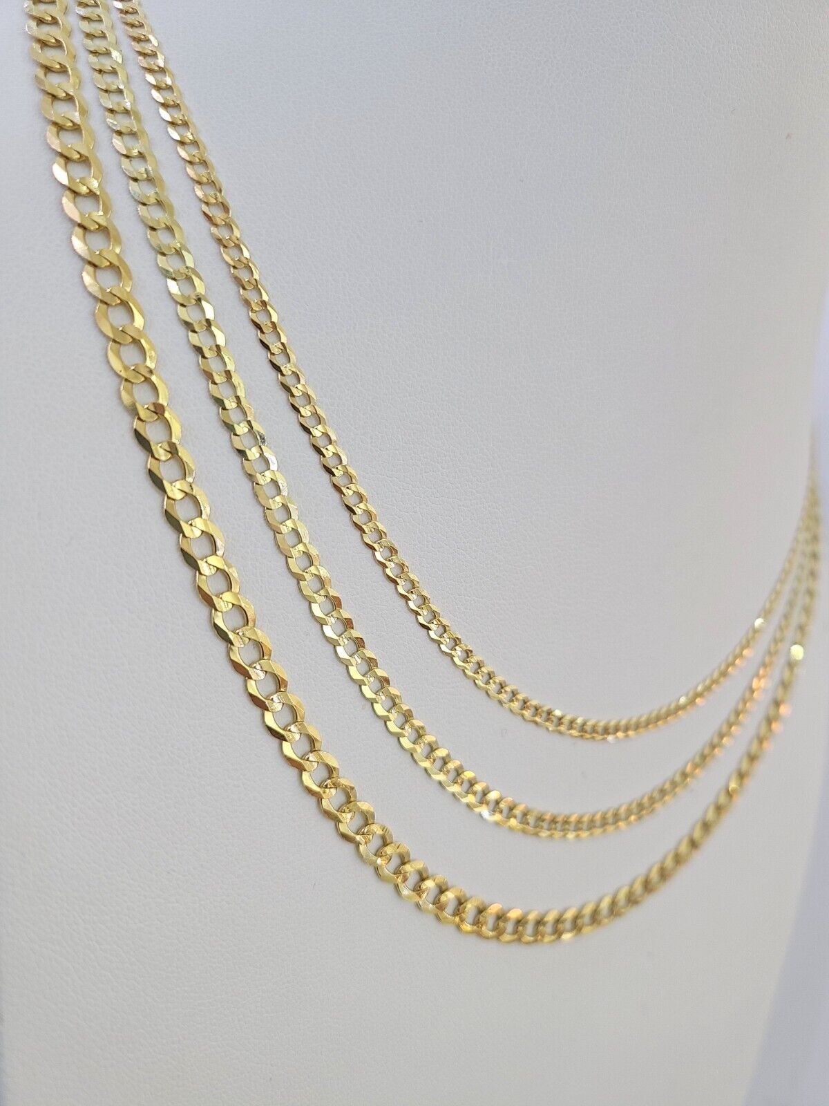 10k Gold Cuban Curb Necklace Chain 3mm 4mm 5mm 18-28 Inches 10kt Yellow Real