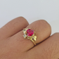 Real 10k Yellow Gold Hearts Ring Wedding Engagement Casual 10Kt Genuine