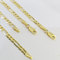 10K Solid Figaro Link Chain Necklace Yellow Gold 3mm 18" 20" 22" 10kt