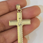 Real 10K Jesus Cross Pendant 1.5" Yellow Gold Charm Genuine