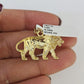 10K Franco Chain Lion Pendant Charm Necklace 16"-24" 2mm Yellow Gold SET