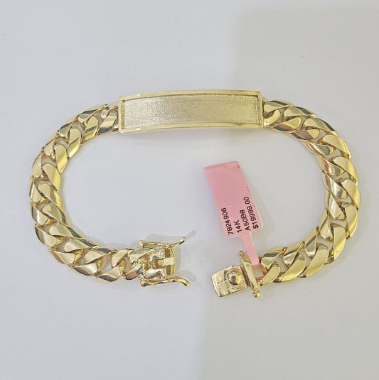 14K REAL ID Bracelet Solid Miami Cuban Link 11mm 8.5 inches 14kt Yellow Gold