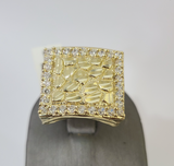 Real 10k Nugget Ring Yellow Gold Women Men Genuine 10Kt