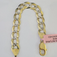 14K Gold Bracelet Cuban Curb Link Diamond Cut 11mm 7" Inch REAL Gold
