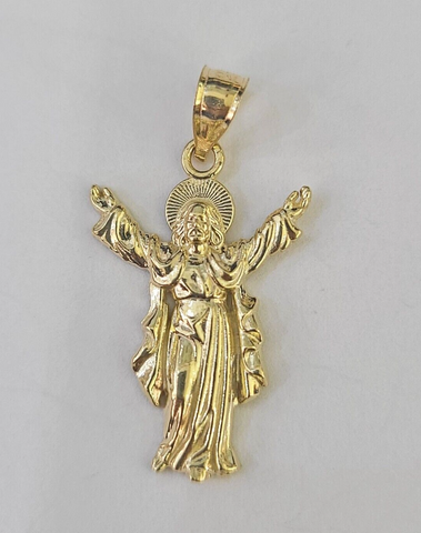 Real 10K Jesus Full Body Pendant Charm Genuine Religious Yellow Gold