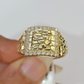 10k Nugget Ring Yellow Gold Women Real Men Genuine 10Kt