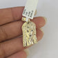 10k 2.5mm Rope Chain Jesus Head Pendant 18"-30" Yellow Gold Set Charm Necklace