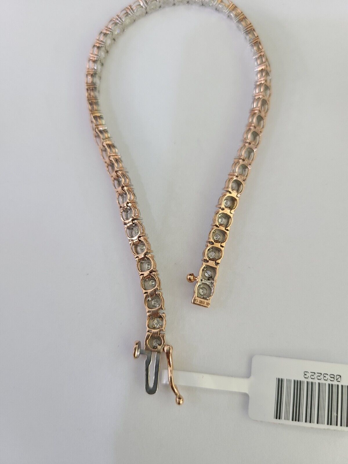 10K Rose Gold Diamond Bracelet Women Ladies 7" REAL Genuine Gold