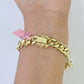 Real 14K Miami Cuban Bracelet Yellow Gold Box Clasp 7.5" Inch 10mm Link Hollow