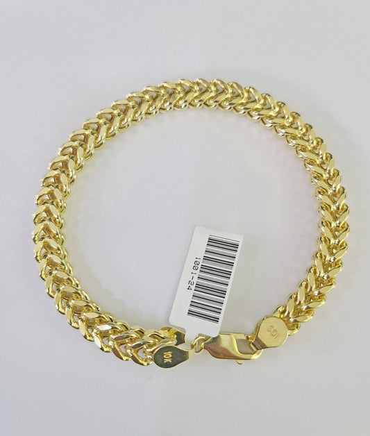 10k Franco Bracelet 6mm 8" Inch Yellow Gold Men Women Link Real 10kt
