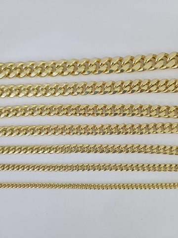 10k Gold Miami Cuban Link Chain Necklace 3mm-10mm 20-30 Inches 10kt Real Yellow