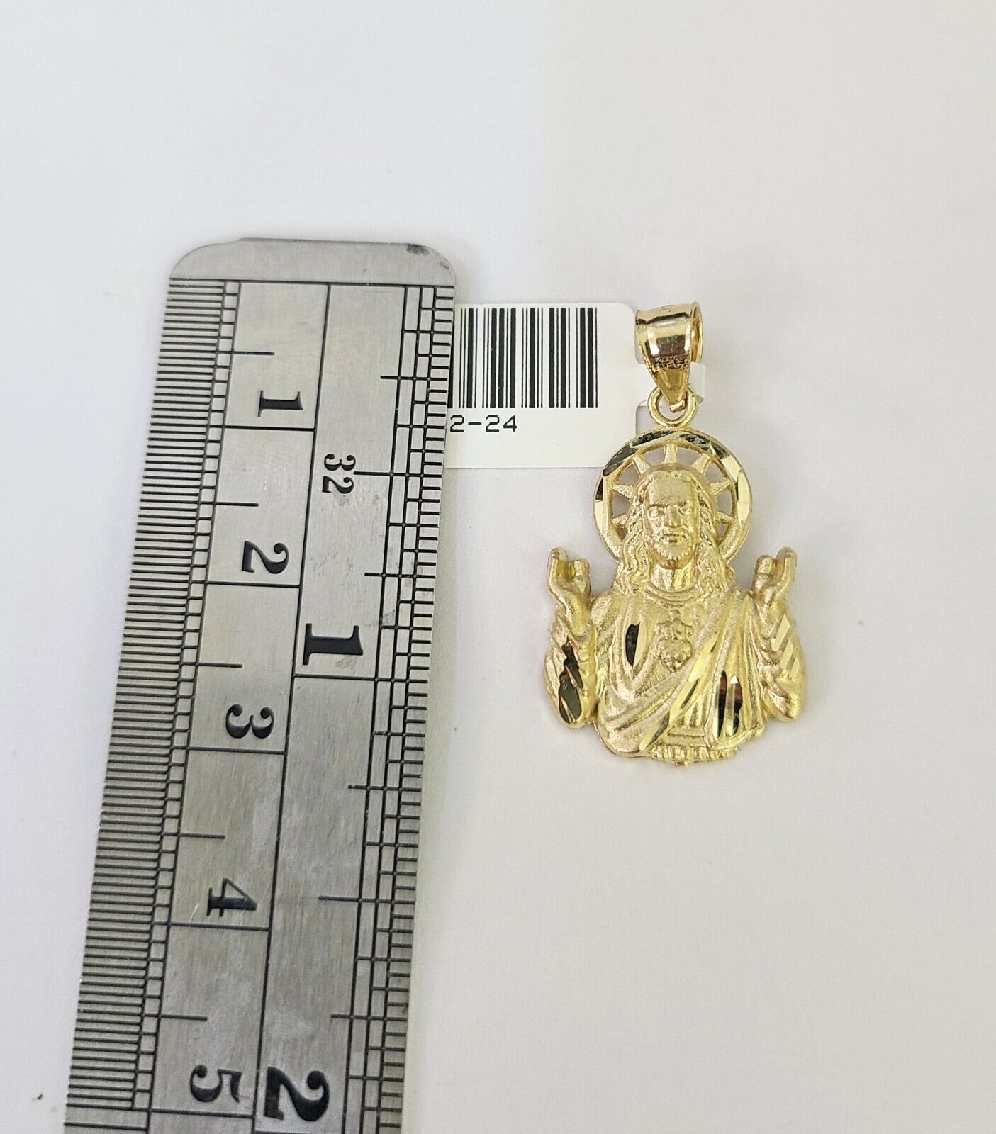 10K Franco Chain Jesus Pendant Charm Necklace 16"-24" 2mm Yellow Gold SET