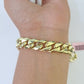 Real 14K Miami Cuban Bracelet Yellow Gold Box Clasp 8.5" Inch 11mm Link Hollow