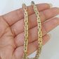 10K Yellow Gold Turkish Byzantine Link Bracelet 4mm 9" inch Real Genuine