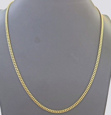 14k Yellow Gold 4mm Miami Cuban Link Chain Necklace22"