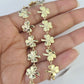 Real 10K Leaf Irish Shamrock Clover Bracelet 11mm 7 Inches 10kt Yellow Gold