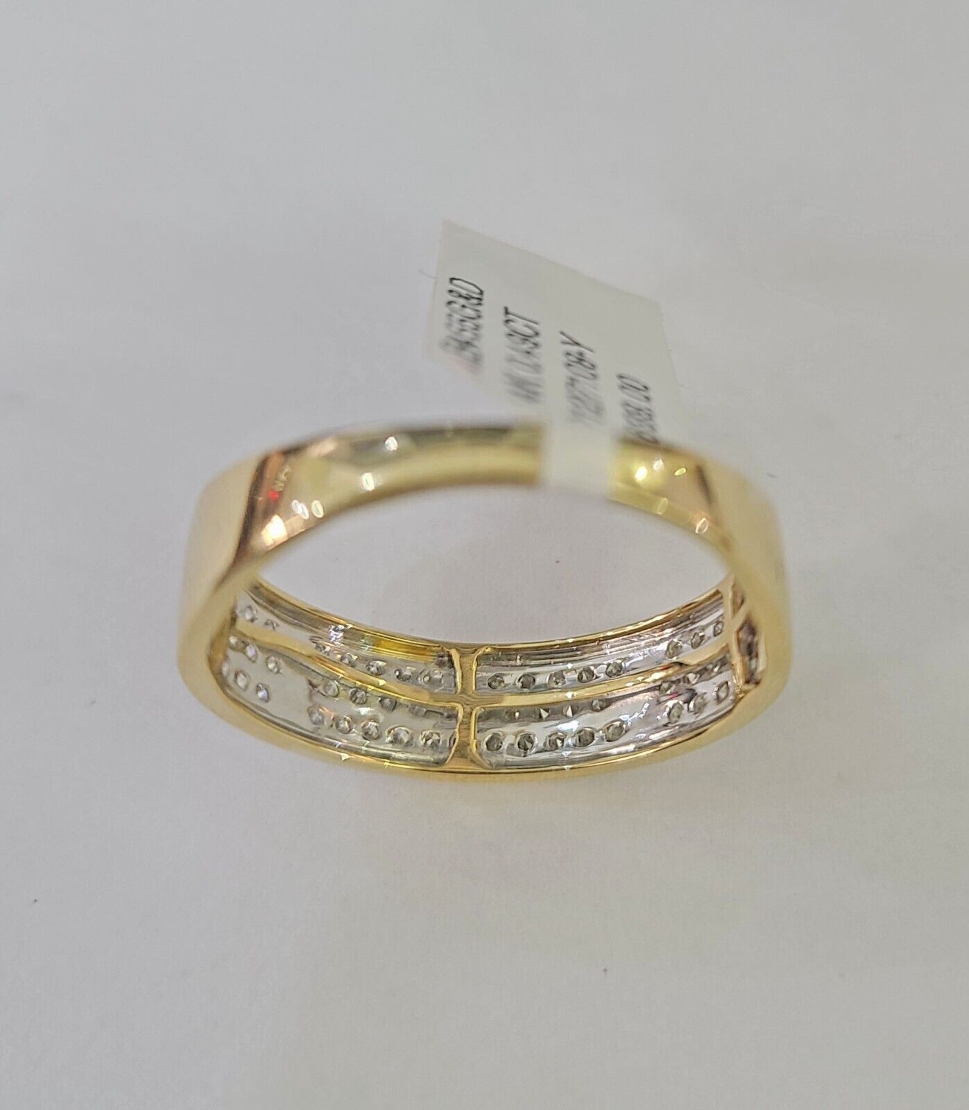 Real 14k Diamond Mens Ring Band Yellow Gold Casual Genuine Natural Wedding