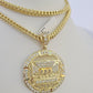 10K Franco Chain Last Supper Pendant Charm Necklace 20"-26" 5mm Gold SET Yellow