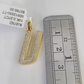 10k Yellow Gold Diamond U Charm Pendant Initial Alphabet Letter Real Genuine