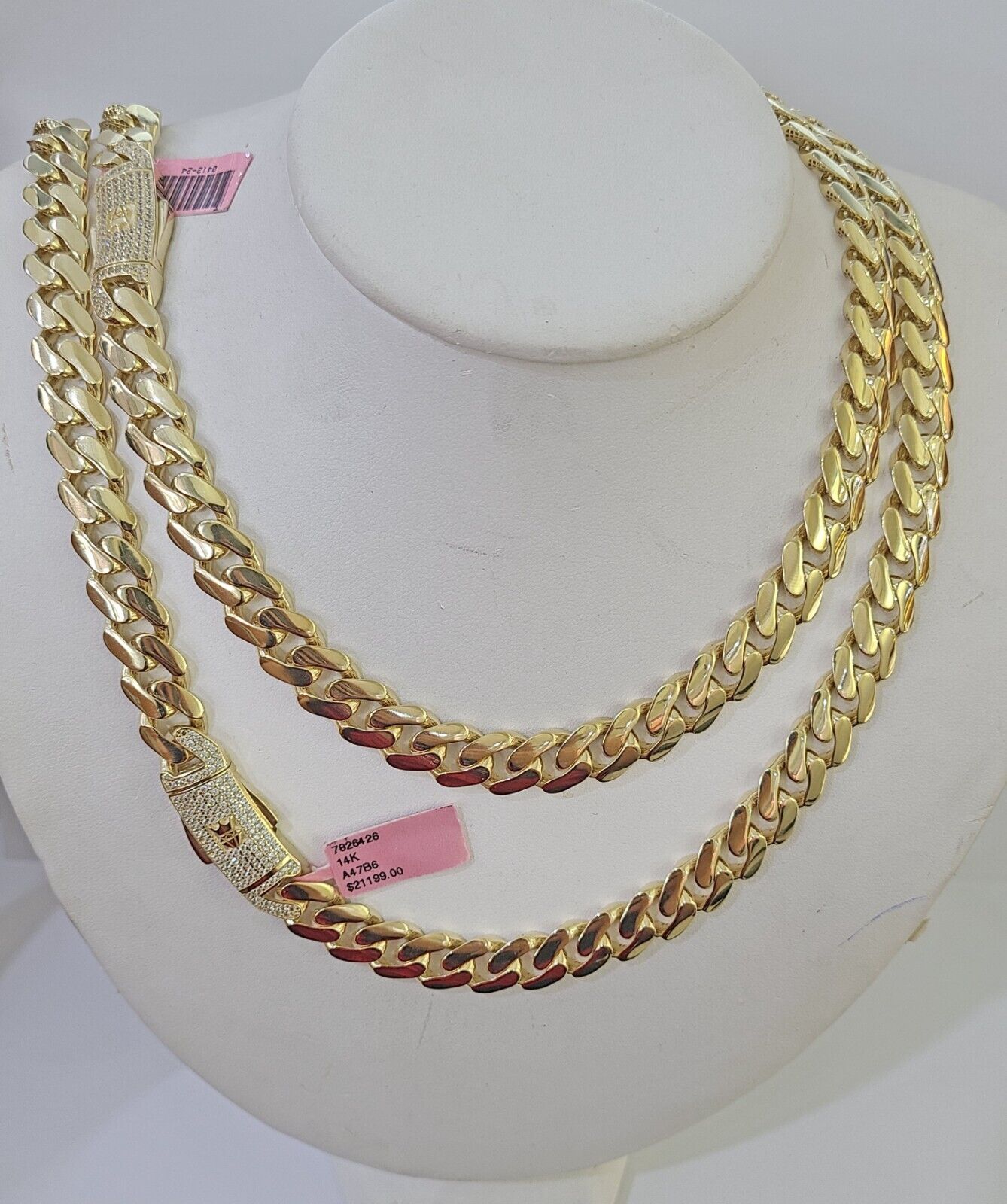 Real 14k Royal Monaco Link Chain 11mm 20-26 inches Yellow Gold Genuine