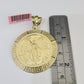 REAL 14k Yellow Gold Centenario Style Coin in Bezel 50 Pesos 1947 Pendant