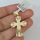 10k Milano Rope Chain Jesus Cross Charm Necklace SET 3mm 18"-26" Pendant