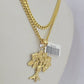 10K Gold Miami Cuban Chain Money Tree Charm 20"-30" 3mm REAL Pendant Necklace