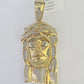 Real 10K Diamond Jesus Head Charm Yellow Gold Pendant Genuine Real