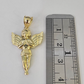 10K Real Praying Hands Charm Pendant Yellow Gold 1.5" Genuine