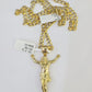 10k Gold Chain Jesus Body Charm Solid Cuban Curb 5mm 18"-28" Inch SET Necklace