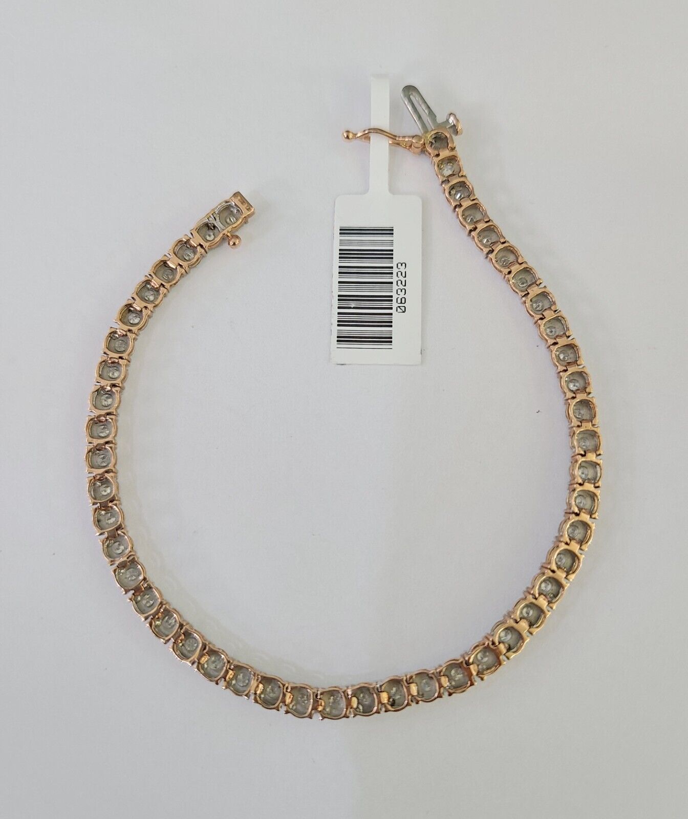 10K Rose Gold Diamond Bracelet Women Ladies 7" REAL Genuine Gold