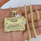 10K Franco Chain Last Supper Pendant Charm Necklace 20"-26" 3mm Yellow Gold SET