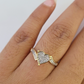 Real 10k Hearts Diamond Ladies Ring Women Casual 10Kt Yellow Gold