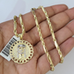 10k Milano Rope Chain Jesus Head Charm Necklace SET 3mm 18"-26" Pendant