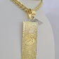 10K Miami Cuban Link Chain 100 Dollar Bill Pendent Charm 8mm 20"-30" Necklace