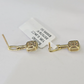 10k Diamond Cushion Earrings Ladies Drop Yellow gold Real Screw-Back studs