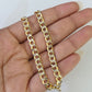 Real 10K Cuban Curb Link Bracelet Yellow Gold Diamond Cut 5mm 8" Inch