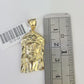 10k Gold Chain Jesus Head Charm Solid Cuban Curb Link 5mm 18"-28" Inch SET