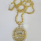 Real 10k Solid Rope Chain Last Supper Charm Set 6mm 20"-30" Inch Necklace Gold