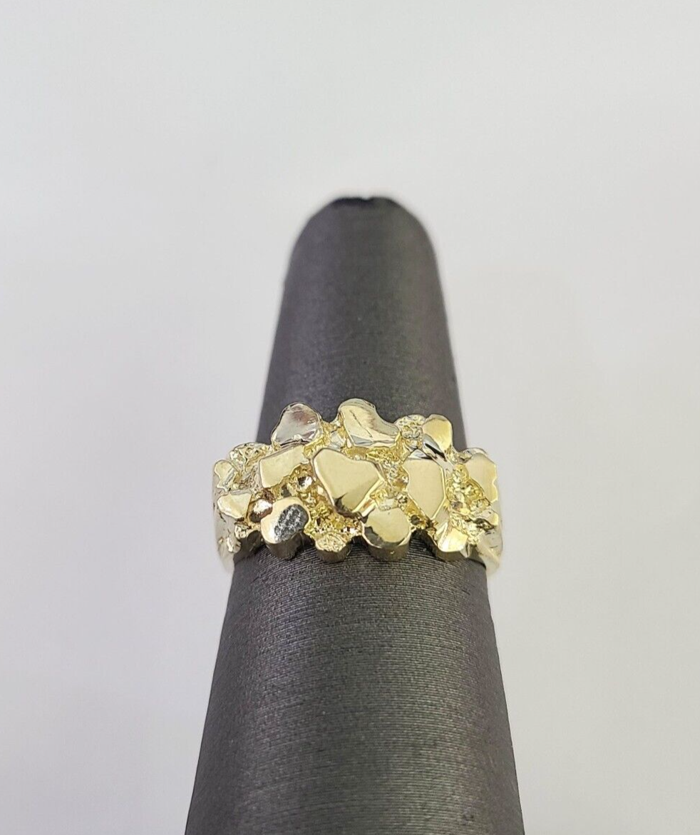 Real 10k Nugget Ring Yellow Gold Casual Ring 10kt Genuine