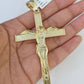 10K Franco Chain Jesus Crucifix Cross Pendant Charm Necklace 20"-26" 3mm Gold