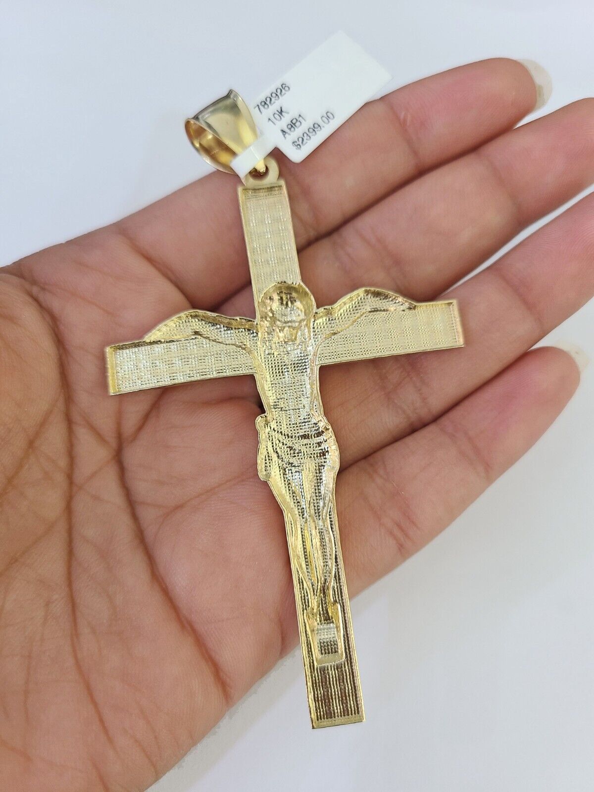 10K Franco Chain Jesus Crucifix Cross Pendant Charm Necklace 20"-26" 3mm Gold