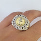 Real 10k Diamond Mens Ring Jesus Cross Band Yellow Gold Casual Genuine Natural