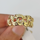 Real 10k Cuban Curb Ring Yellow Gold Women Men Genuine 10Kt