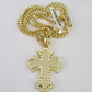 10k Jesus Cross Charm Miami Cuban Chain Pendant Set 5mm 18"28" Necklace Gold