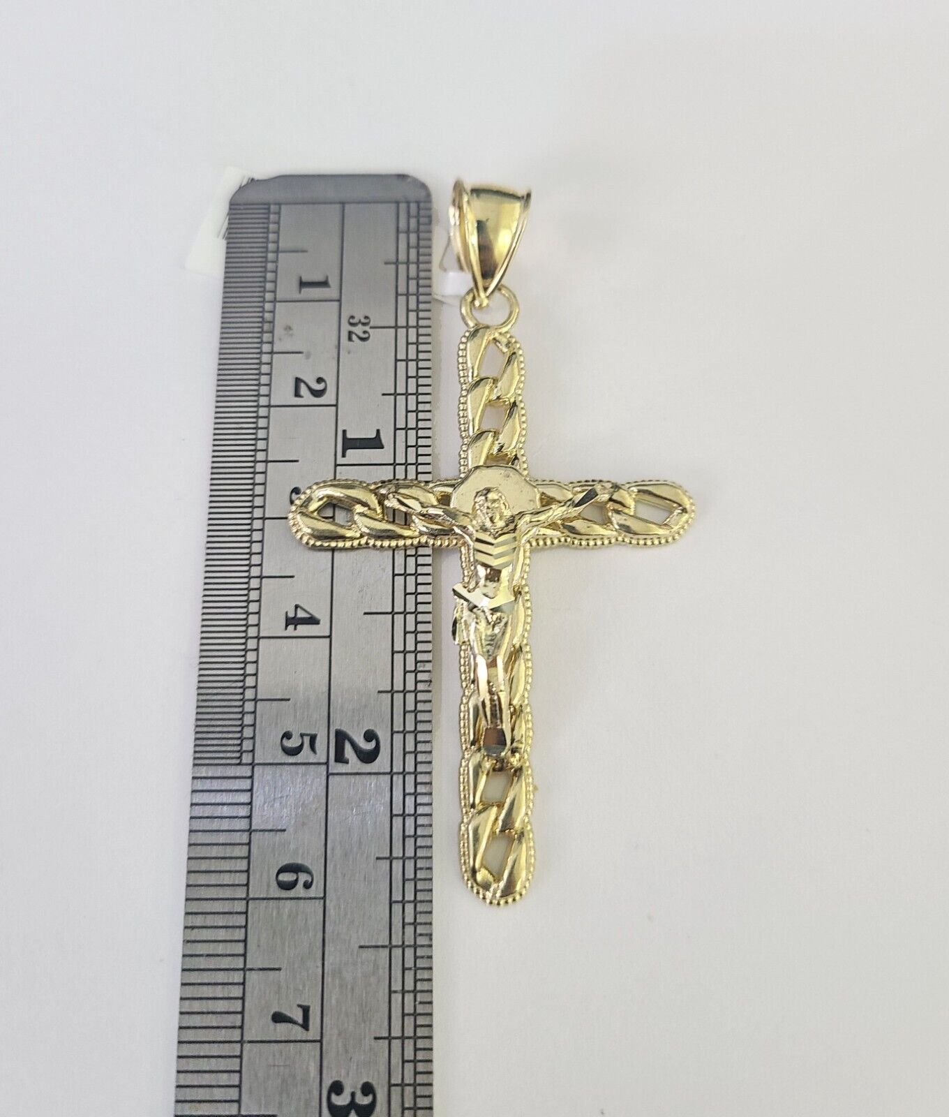 Real 10k Rope Chain Jesus Cross Charm Necklace Pendant Set 5mm 20"-30" Inch Gold