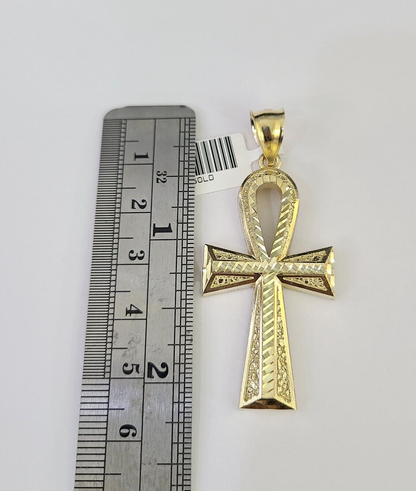 10k Solid Gold Cuban Curb Chain Jesus Cross Pendant 6mm 20"-30" SET Necklace